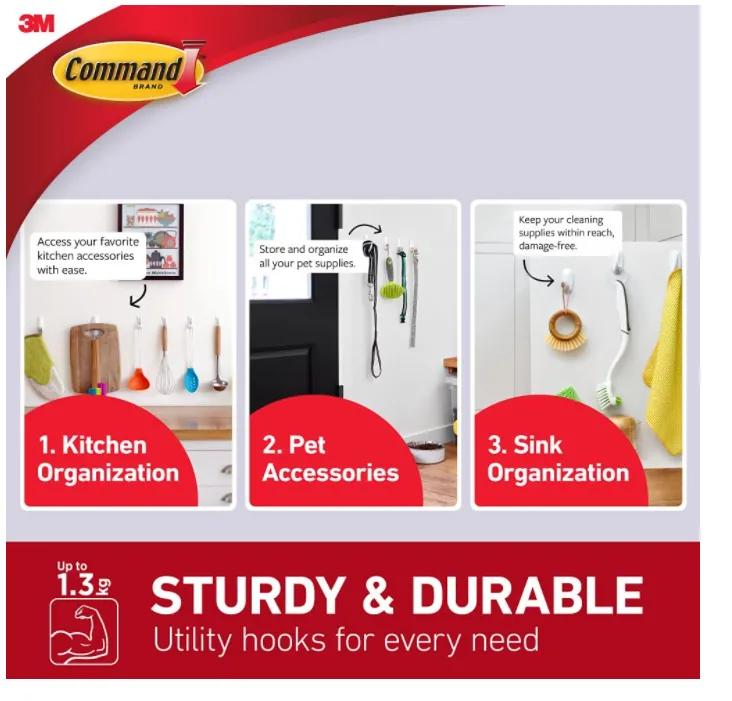 3M Command 17081 Medium Hooks 2 Pack