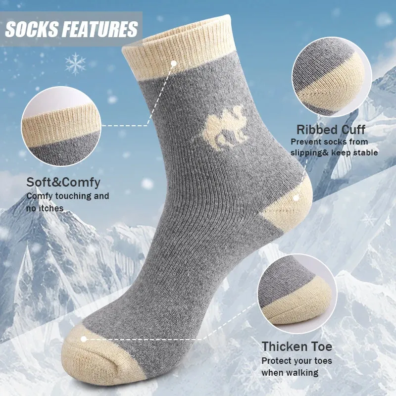 5 Pairs Unisex Wool Socks Thick Winter Socks