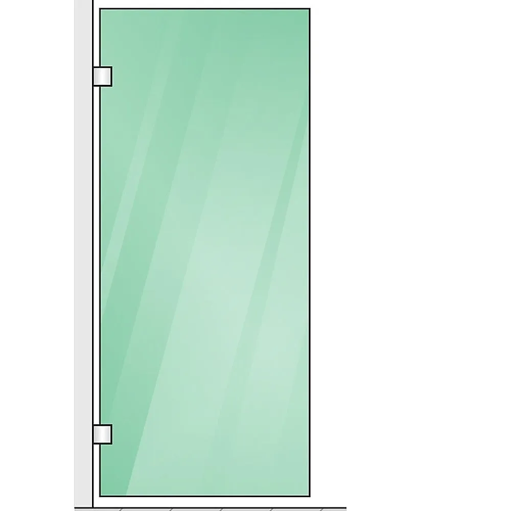 90x210cm Single Black Framed Shower Glass Screen with Wall & Floor Channel for Elegant Bathroom Décor