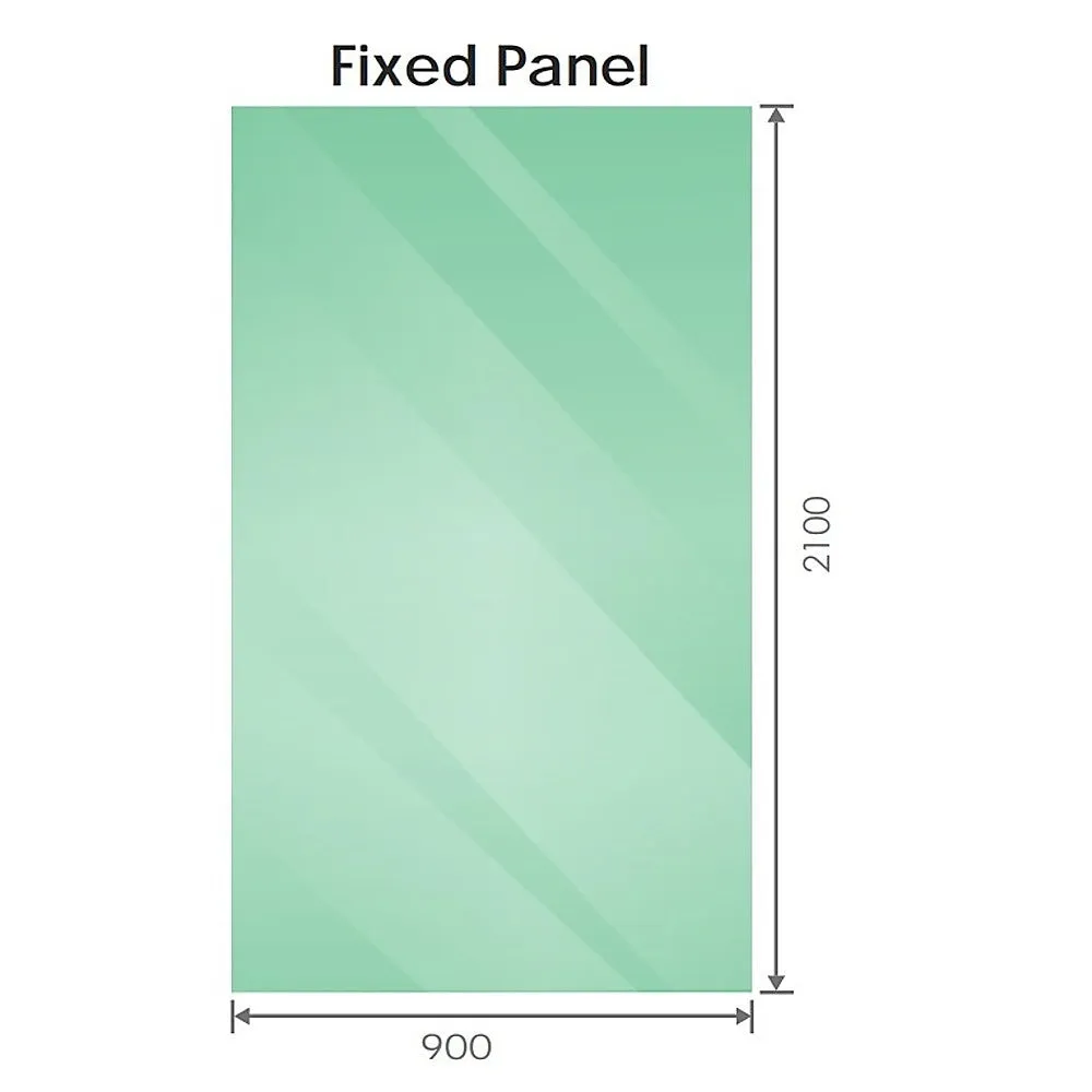 90x210cm Single Black Framed Shower Glass Screen with Wall & Floor Channel for Elegant Bathroom Décor