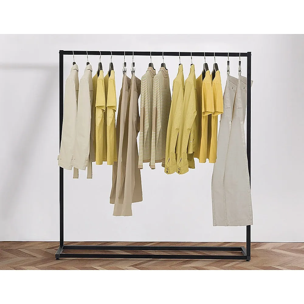 Black Industrial Steel Clothing Garment Rack – 50kg Capacity