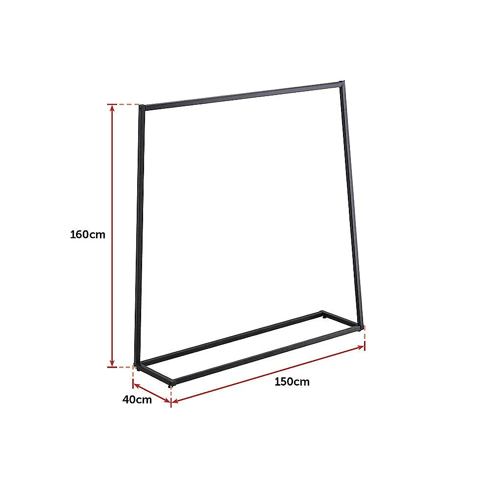 Black Industrial Steel Clothing Garment Rack – 50kg Capacity