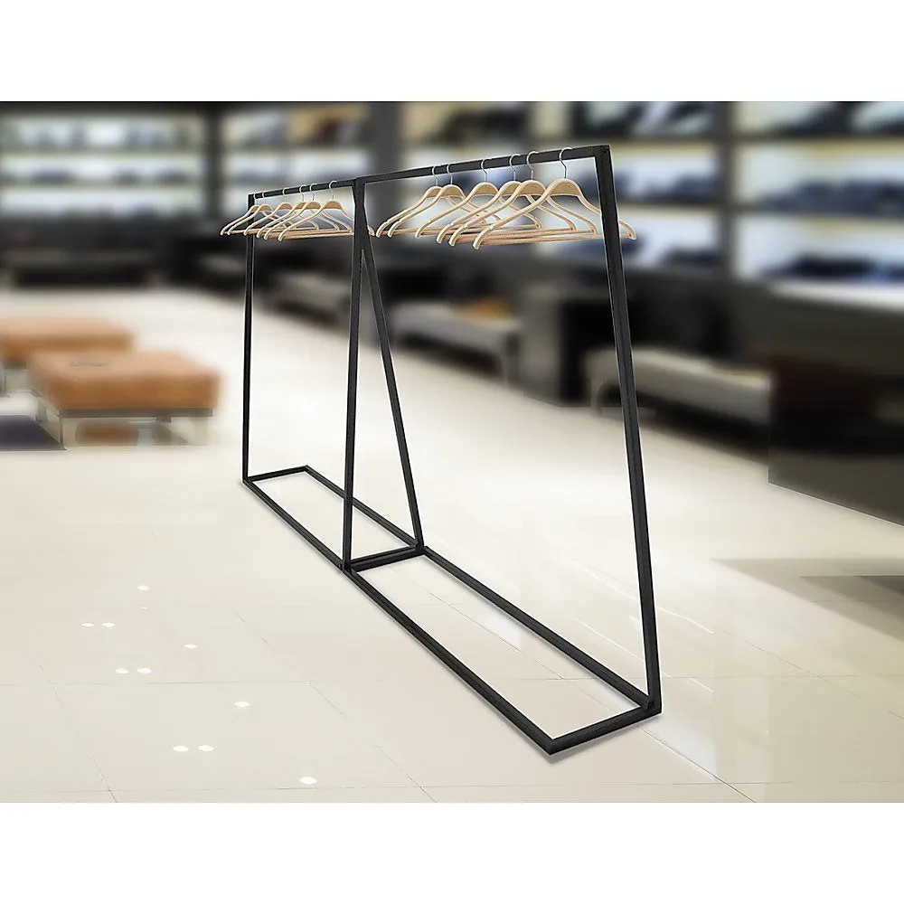 Black Industrial Steel Clothing Garment Rack – 50kg Capacity