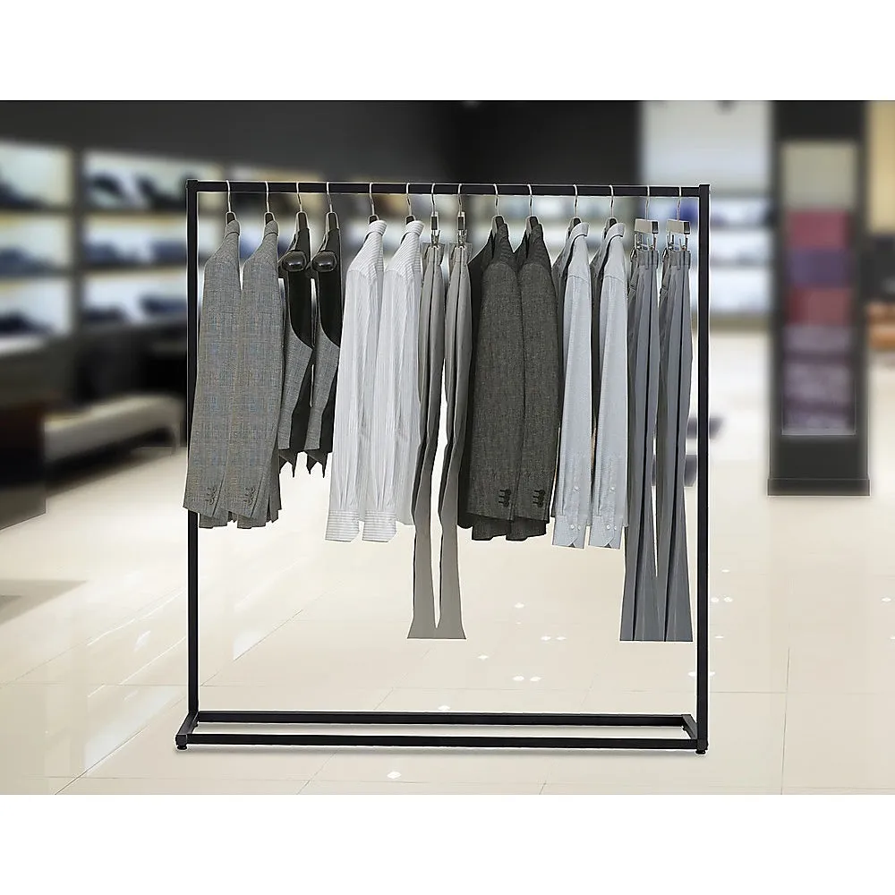 Black Industrial Steel Clothing Garment Rack – 50kg Capacity