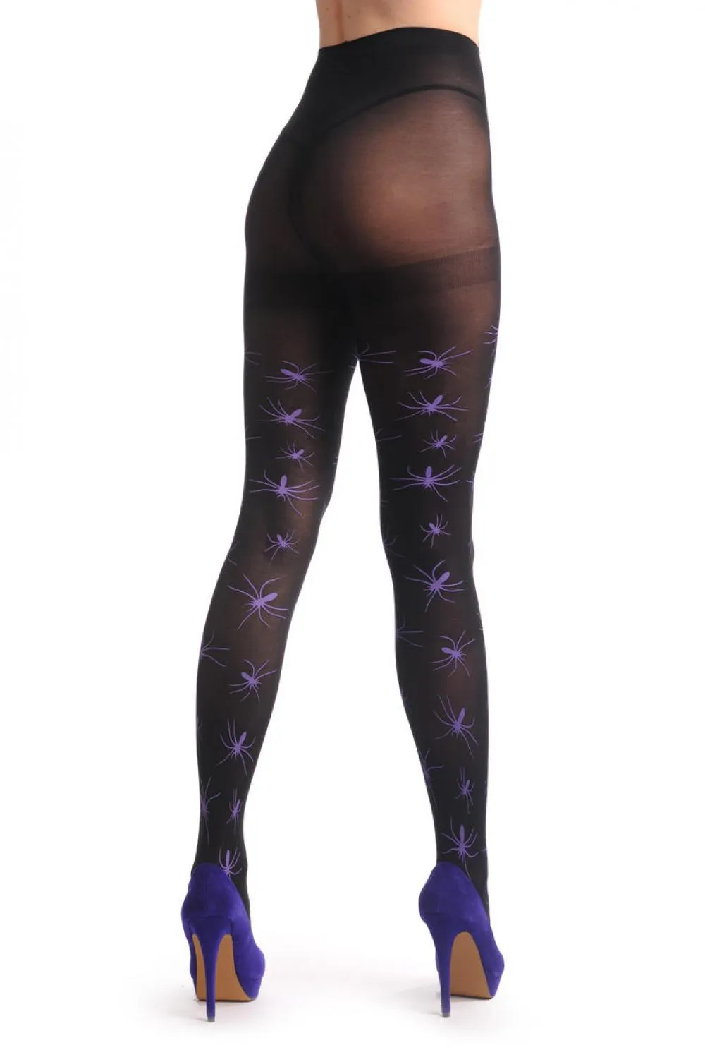 Black With Purple Halloween Spiders