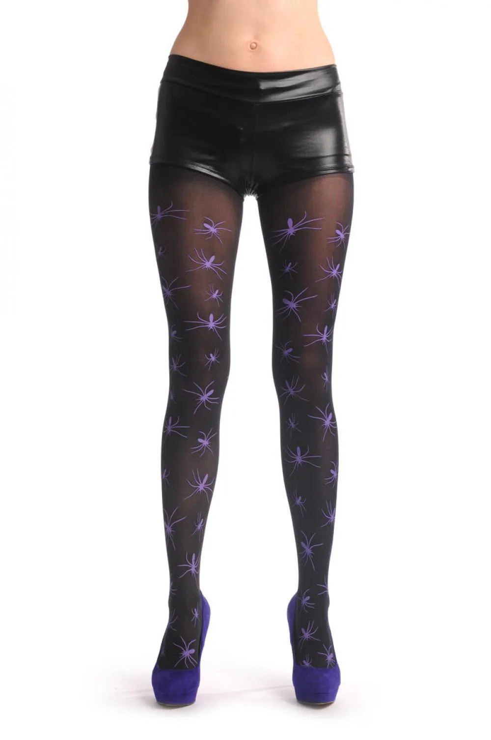 Black With Purple Halloween Spiders