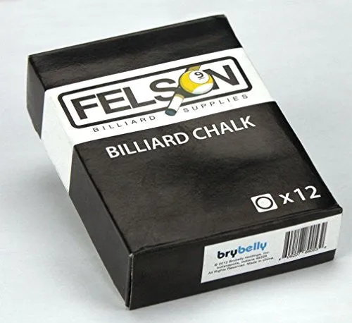 Box of 12 Blue Cubes of Pool Cue Chalk by Felson Billiard Supplies