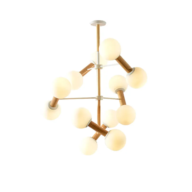 Contemporary Opal Glass Chandelier with Multi-Head Pendant Lighting for Study Room