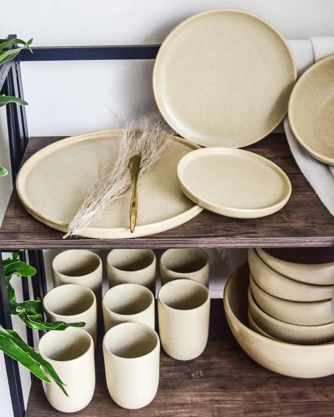 Cream Custard Handmade Salad Plates - Set of 4