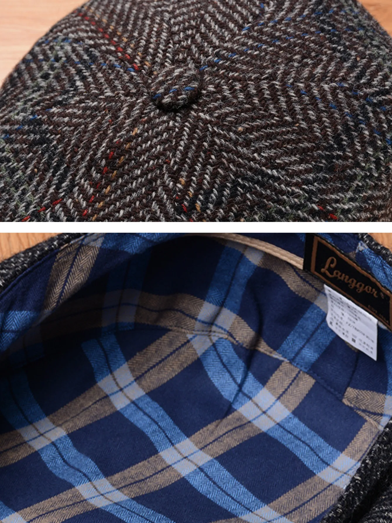 Elegant Wool Tweed Newsboy Cap