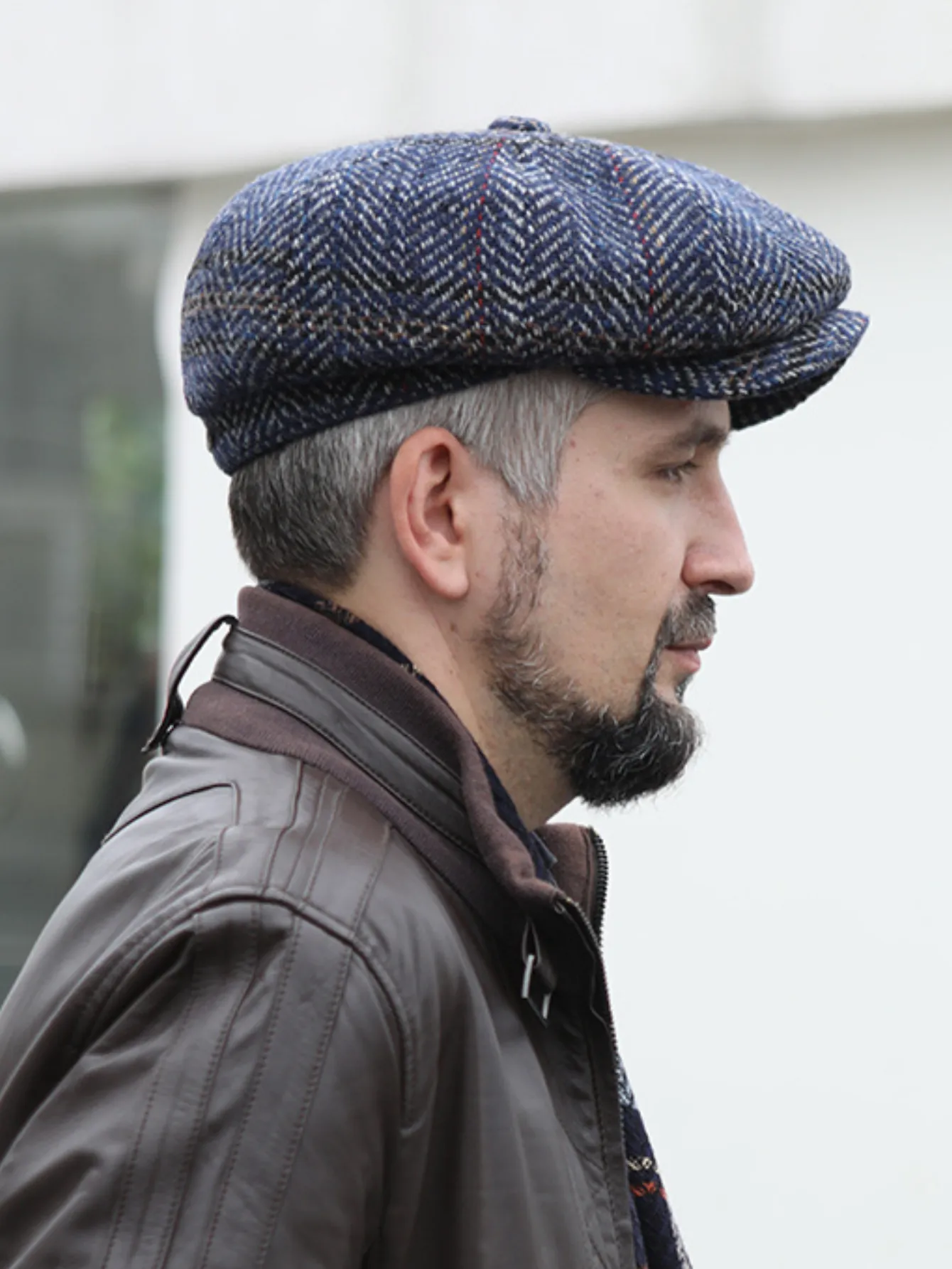 Elegant Wool Tweed Newsboy Cap