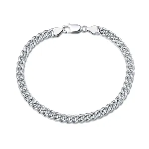 FANCIME Mens Cuban Link Chain Sterling Silver Bracelet