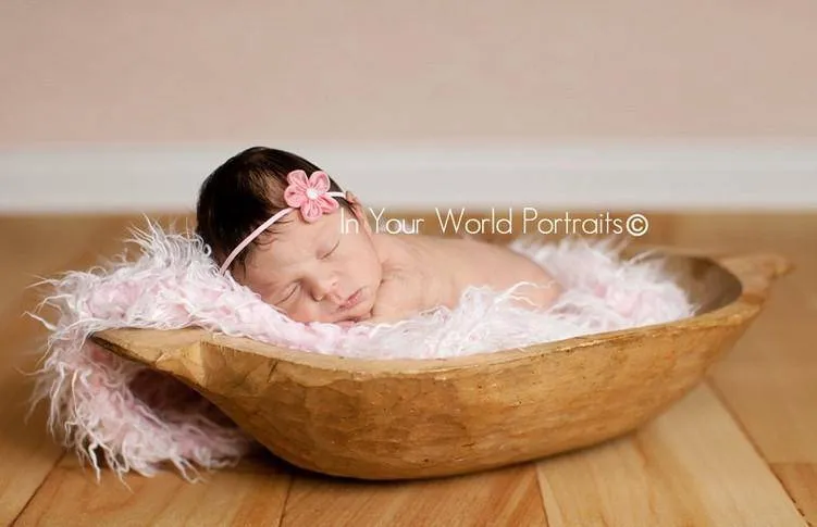 Frosted Light Pink Mongolian Faux Fur Rug Photography Prop Newborn Baby Toddler
