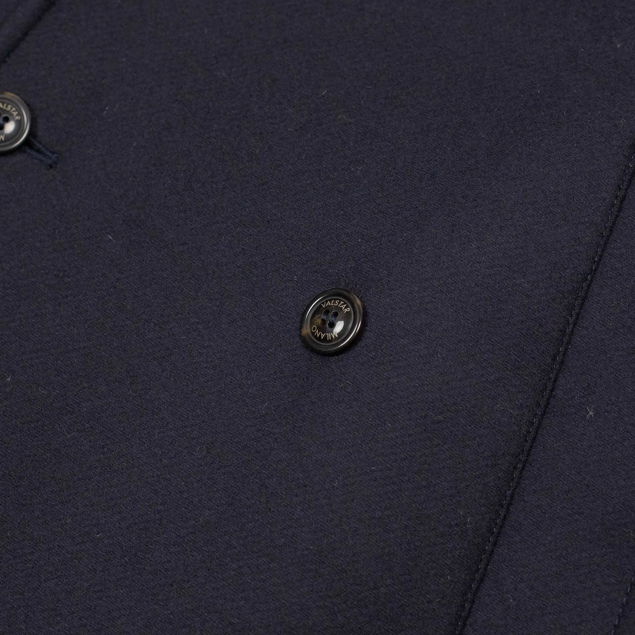 Giorgio double breasted overcoat in navy broken herringbone wool
