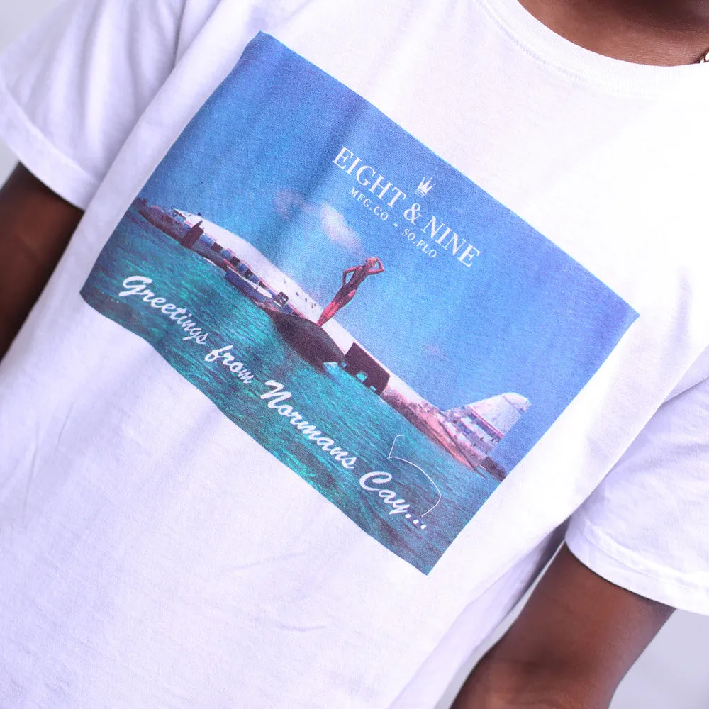 Greetings Long Line T Shirt White