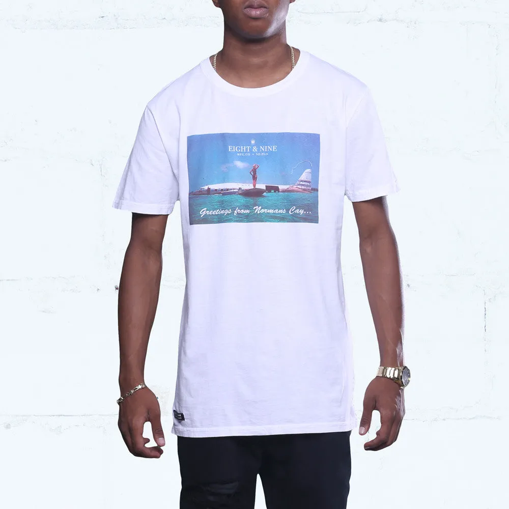 Greetings Long Line T Shirt White