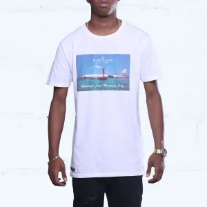 Greetings Long Line T Shirt White