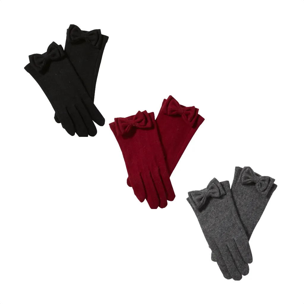 Harper Wool Bow Gloves - Womens