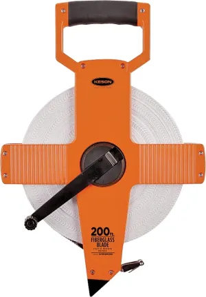 Keson OTR18200 Tape Measure, 200 ft L Blade, 3/8 in W Blade, Fiberglass Blade, ABS Case, Pumpkin Case :EA: QUANTITY: 1
