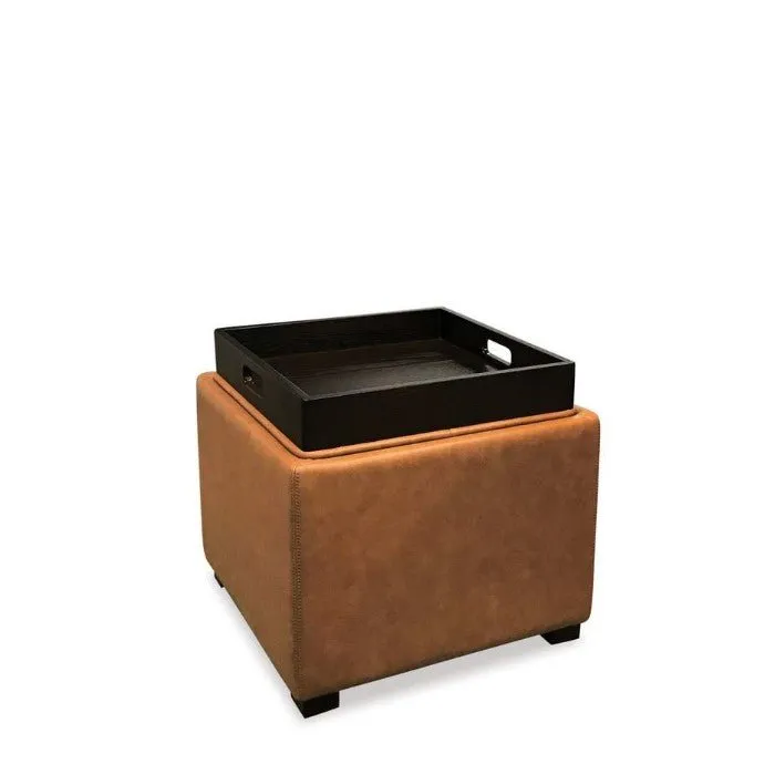 Kumi Flip-Lid Ottoman - Tan