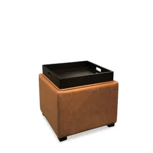 Kumi Flip-Lid Ottoman - Tan