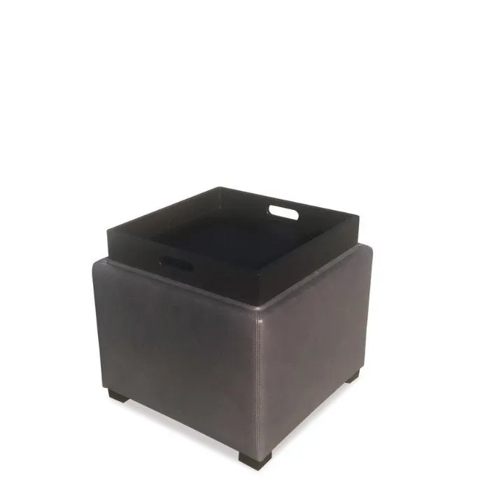 Kumi Flip-Lid Ottoman - Vintage Grey