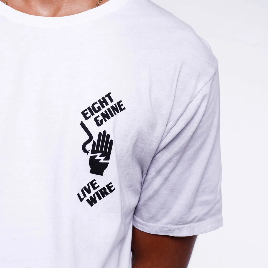 Live Wire T Shirt Dirty White