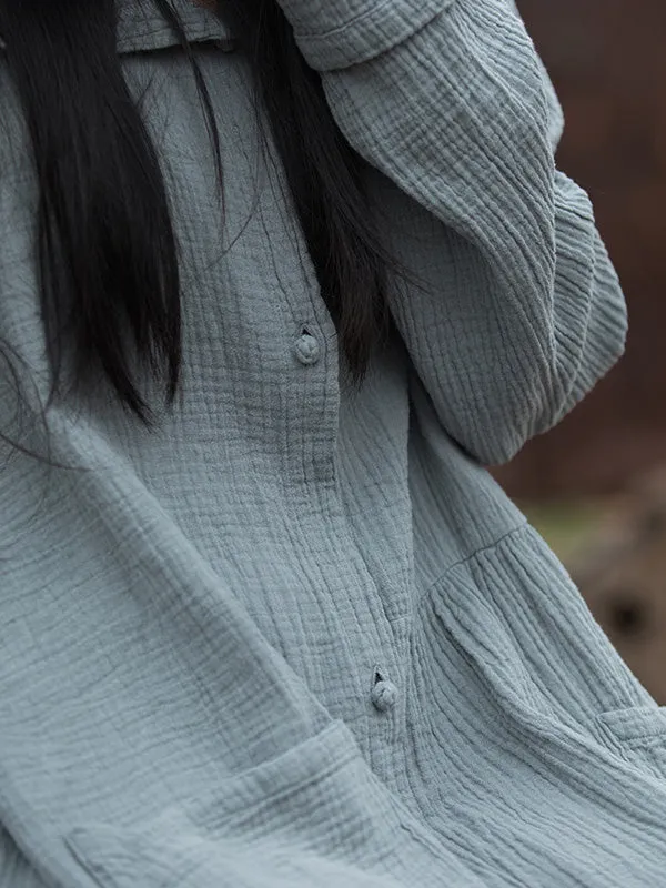 Long Sleeves Loose Solid Color Split-Joint Hooded Jackets&Coats Outerwear