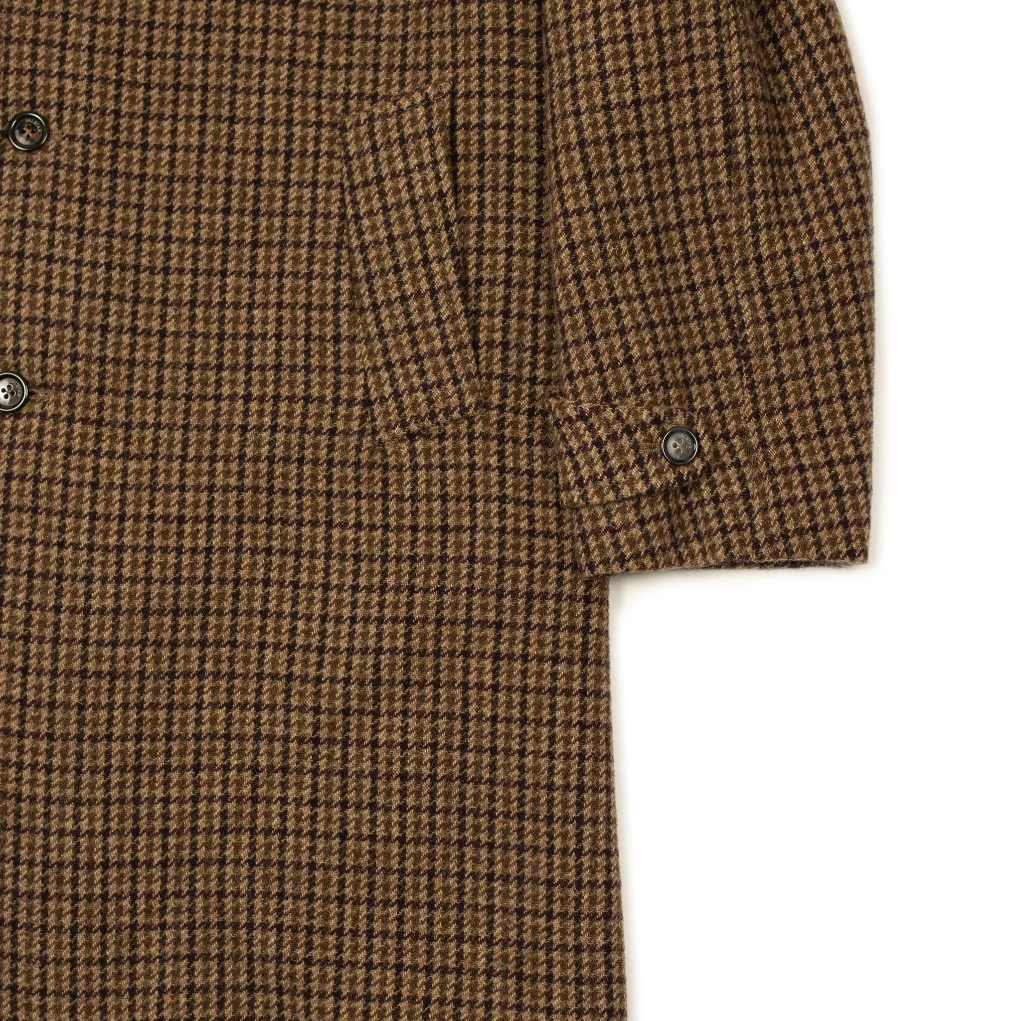 Milano overcoat in beige and brown lambswool gunclub check