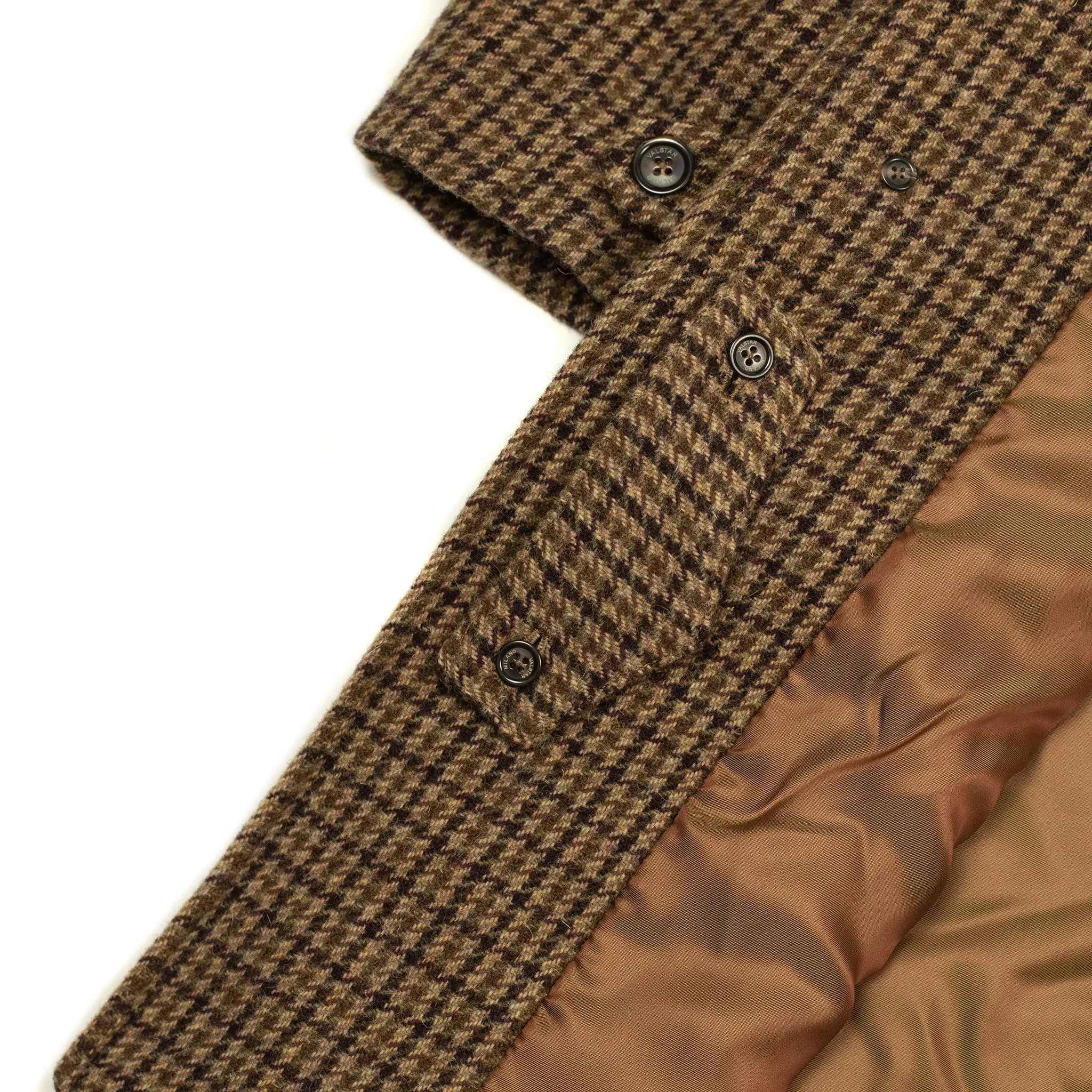 Milano overcoat in beige and brown lambswool gunclub check