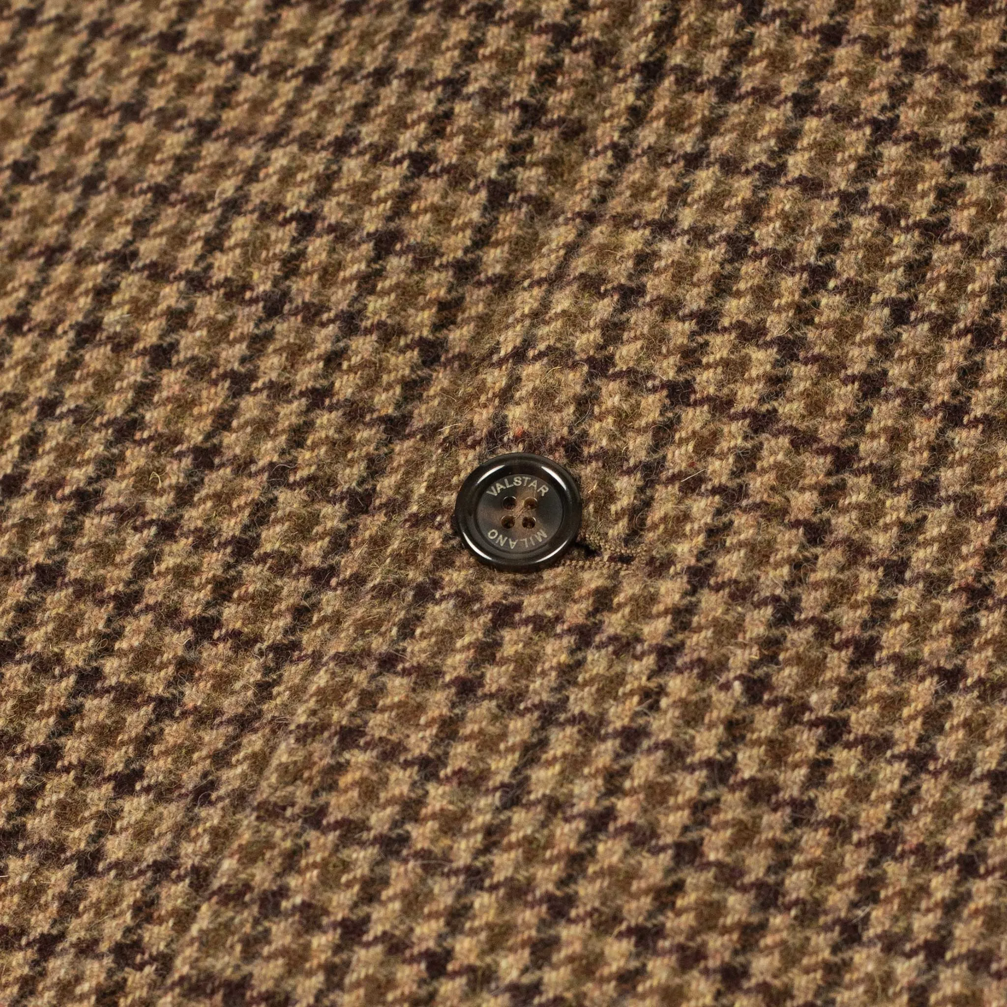 Milano overcoat in beige and brown lambswool gunclub check