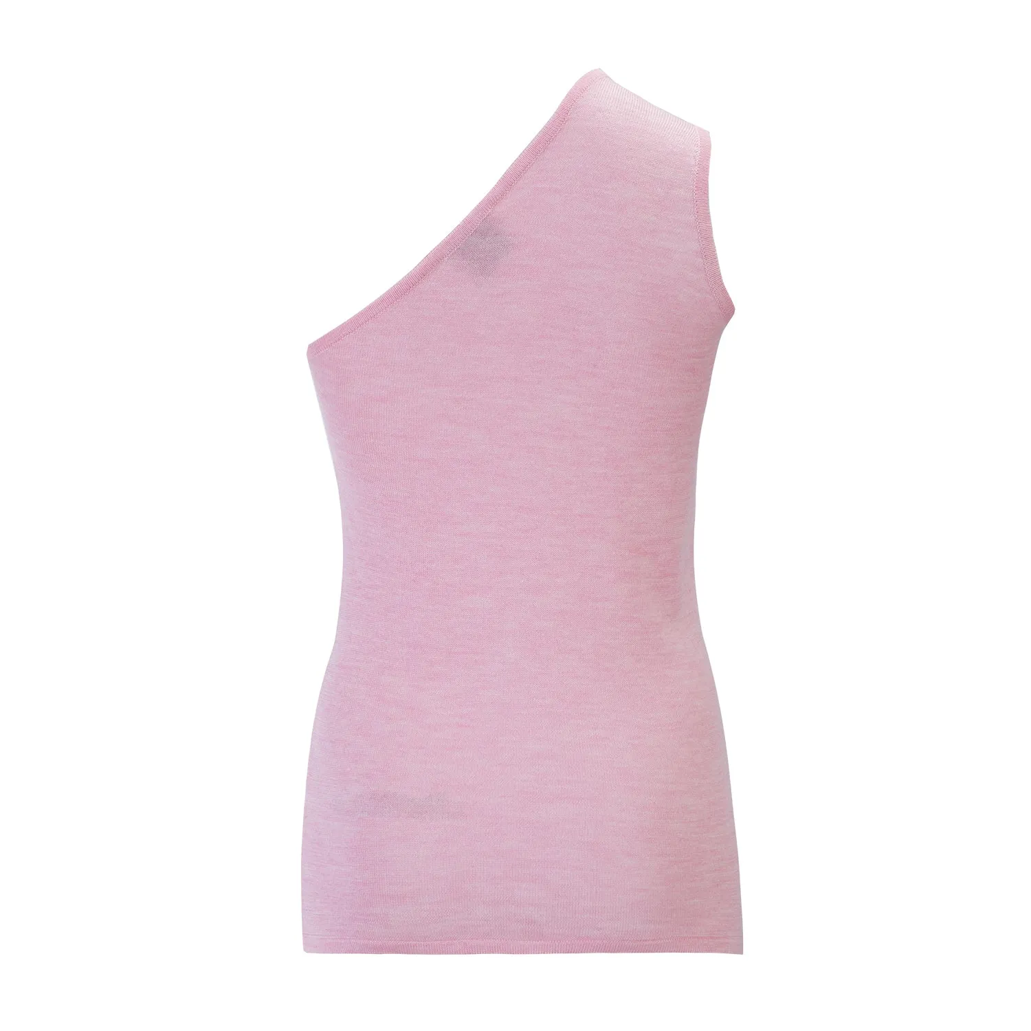One shoulder Premium Silk&Cashmere Pink  Top