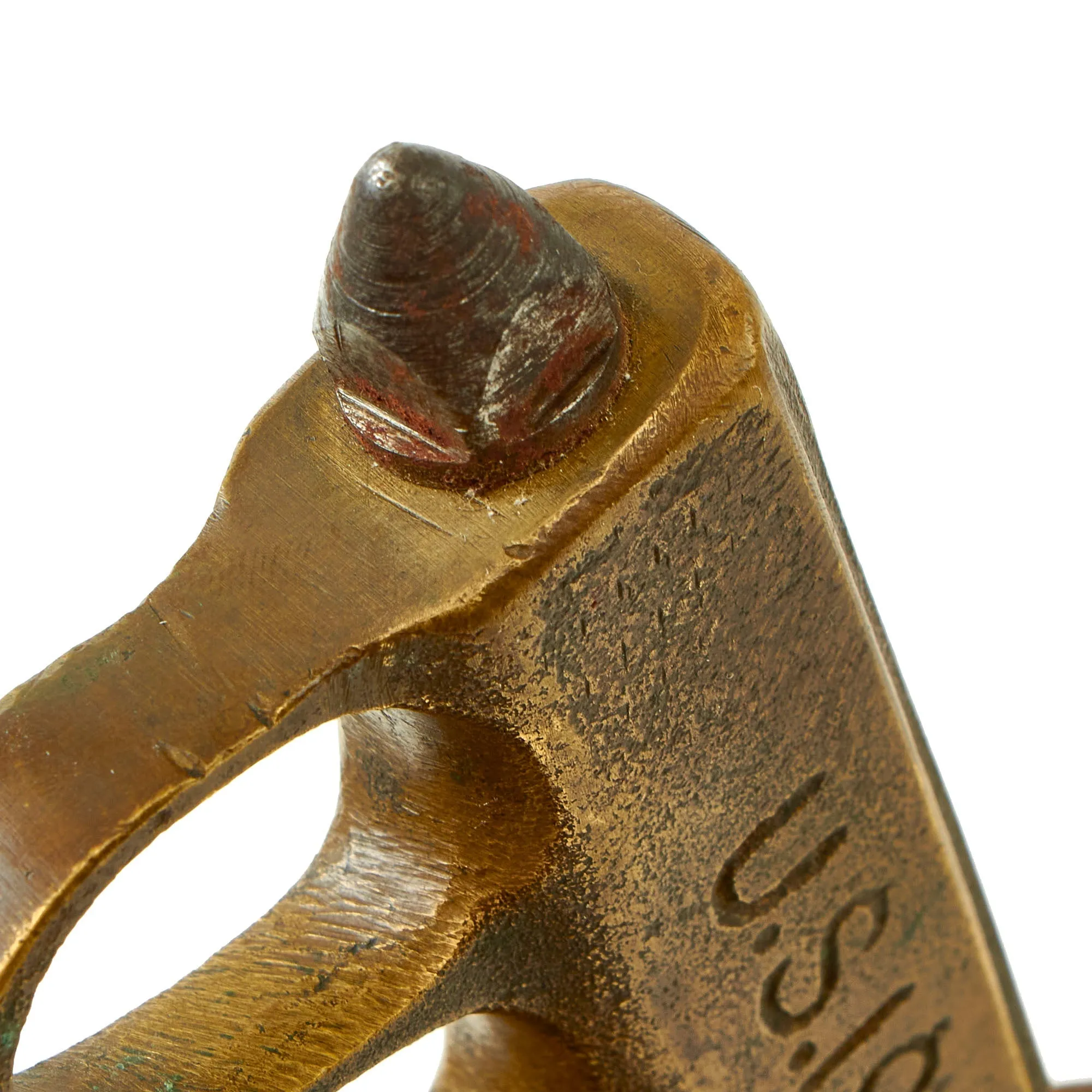 Original U.S. WWI & WWII Reissued Paratrooper Modified M1918 Mark I Trench Knife by AU LION with Steel Scabbard