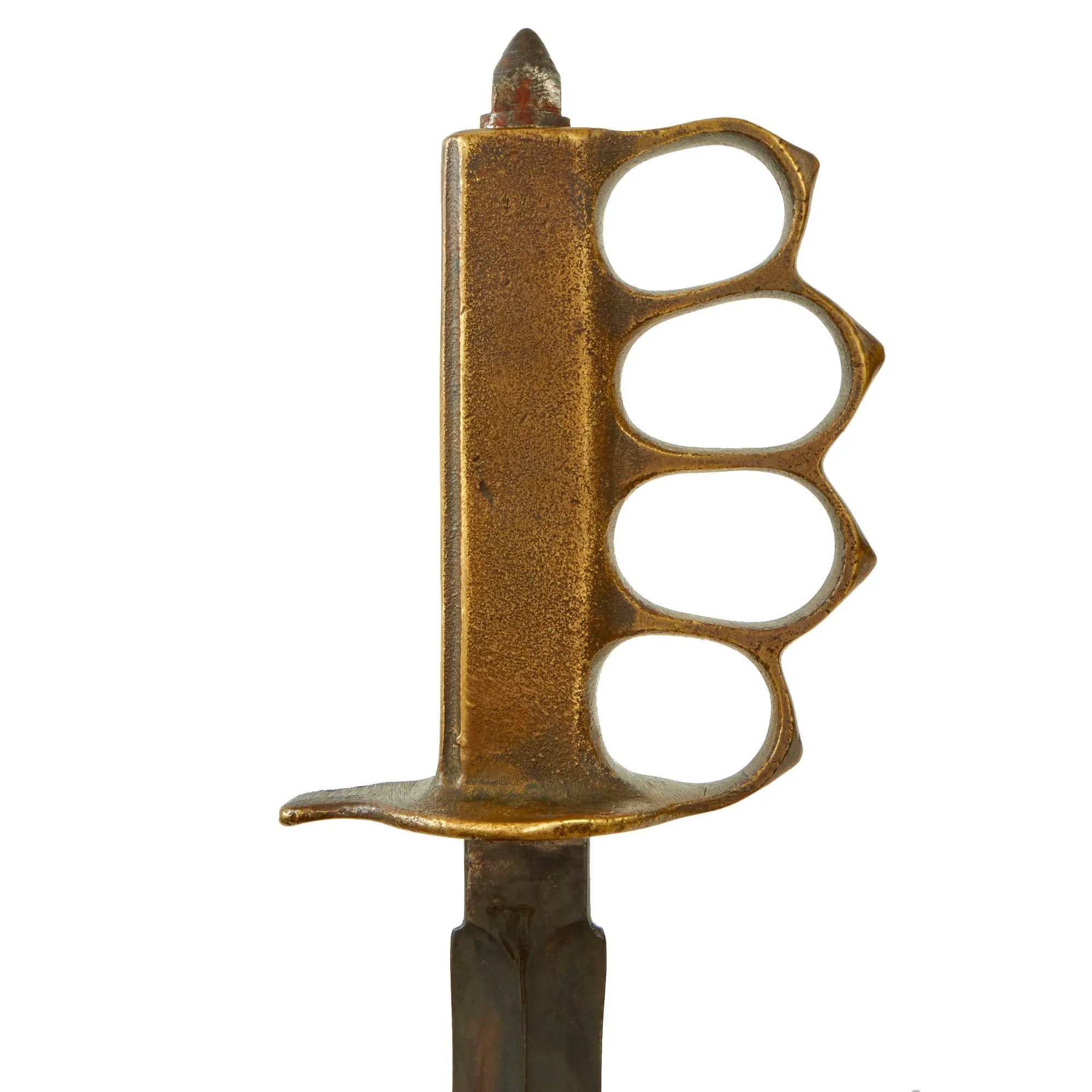 Original U.S. WWI & WWII Reissued Paratrooper Modified M1918 Mark I Trench Knife by AU LION with Steel Scabbard