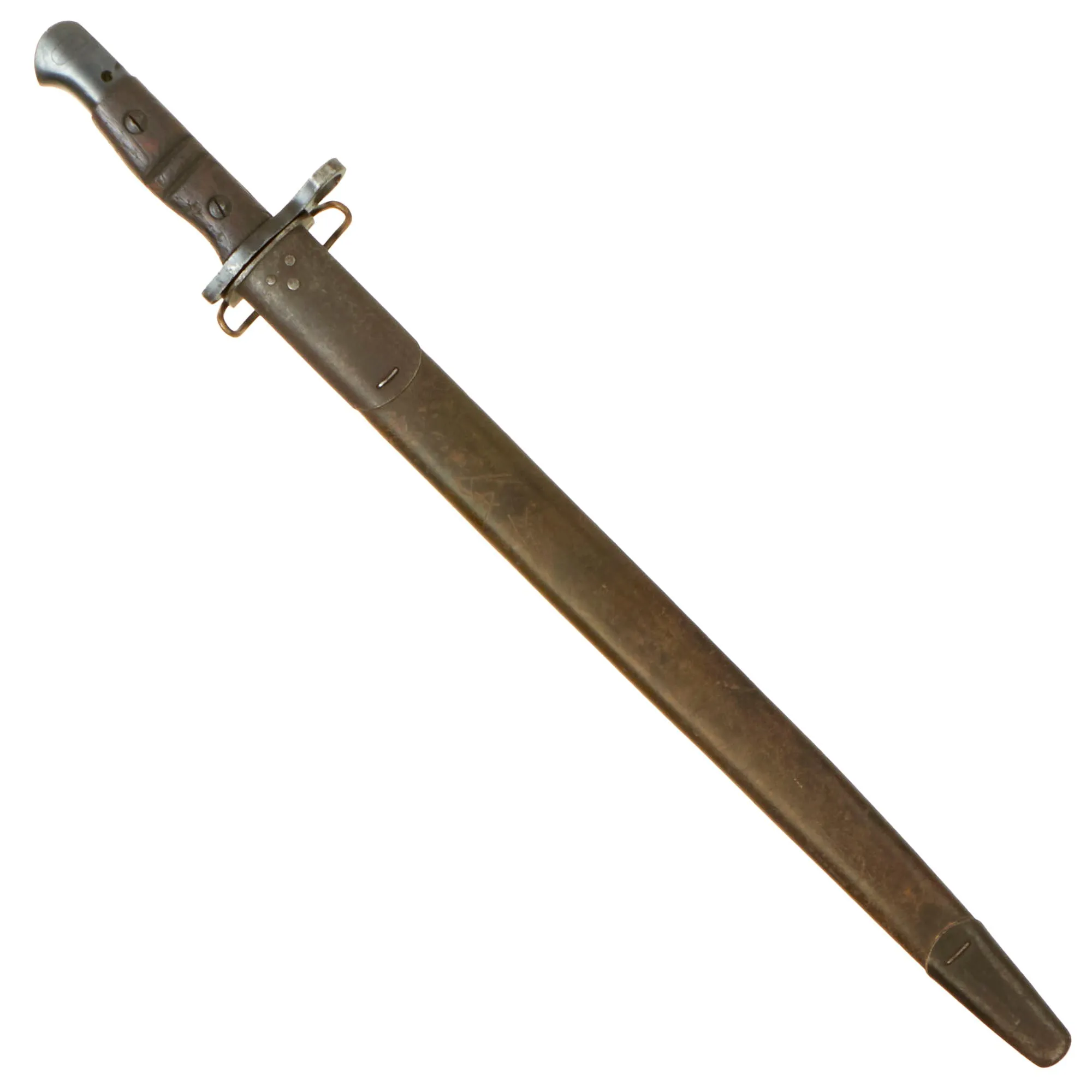 Original U.S. WWI M1917 Enfield Rifle & Trench Gun Bayonet by Remington with Scabbard - Dated 1918