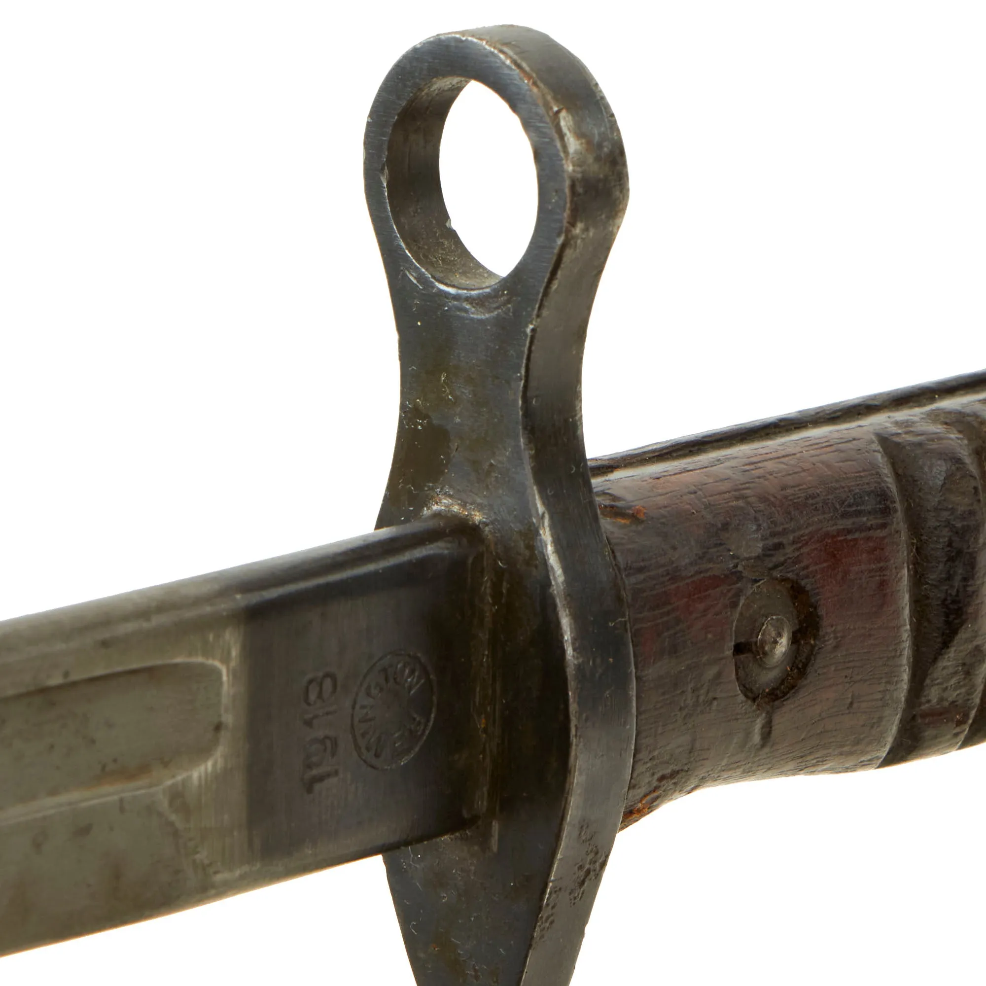 Original U.S. WWI M1917 Enfield Rifle & Trench Gun Bayonet by Remington with Scabbard - Dated 1918
