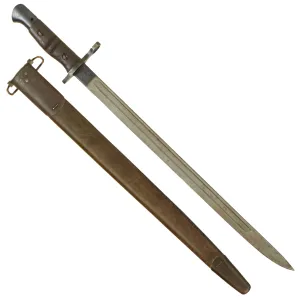 Original U.S. WWI M1917 Enfield Rifle & Trench Gun Bayonet by Remington with Scabbard - Dated 1918