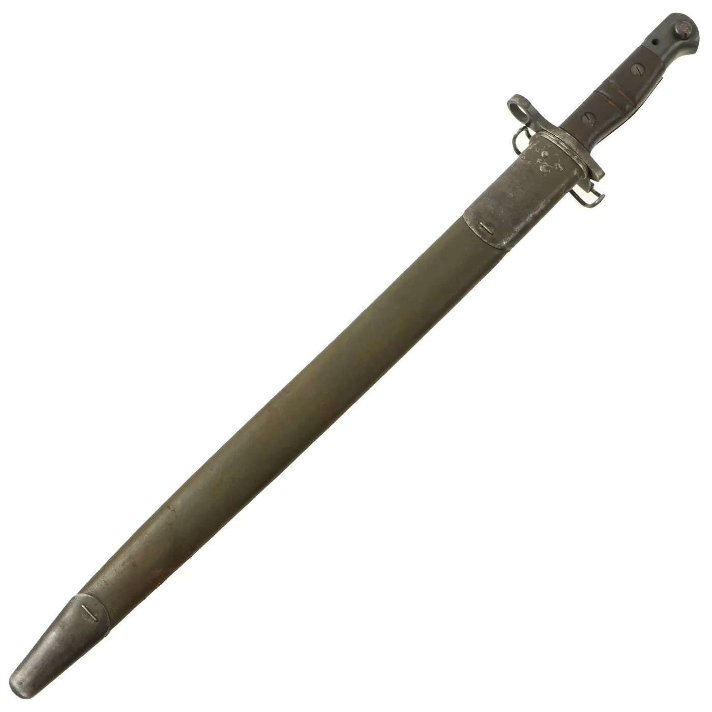 Original U.S. WWI M1917 Enfield Rifle Bayonet by Remington with Modified Maxim Patent Scabbard
