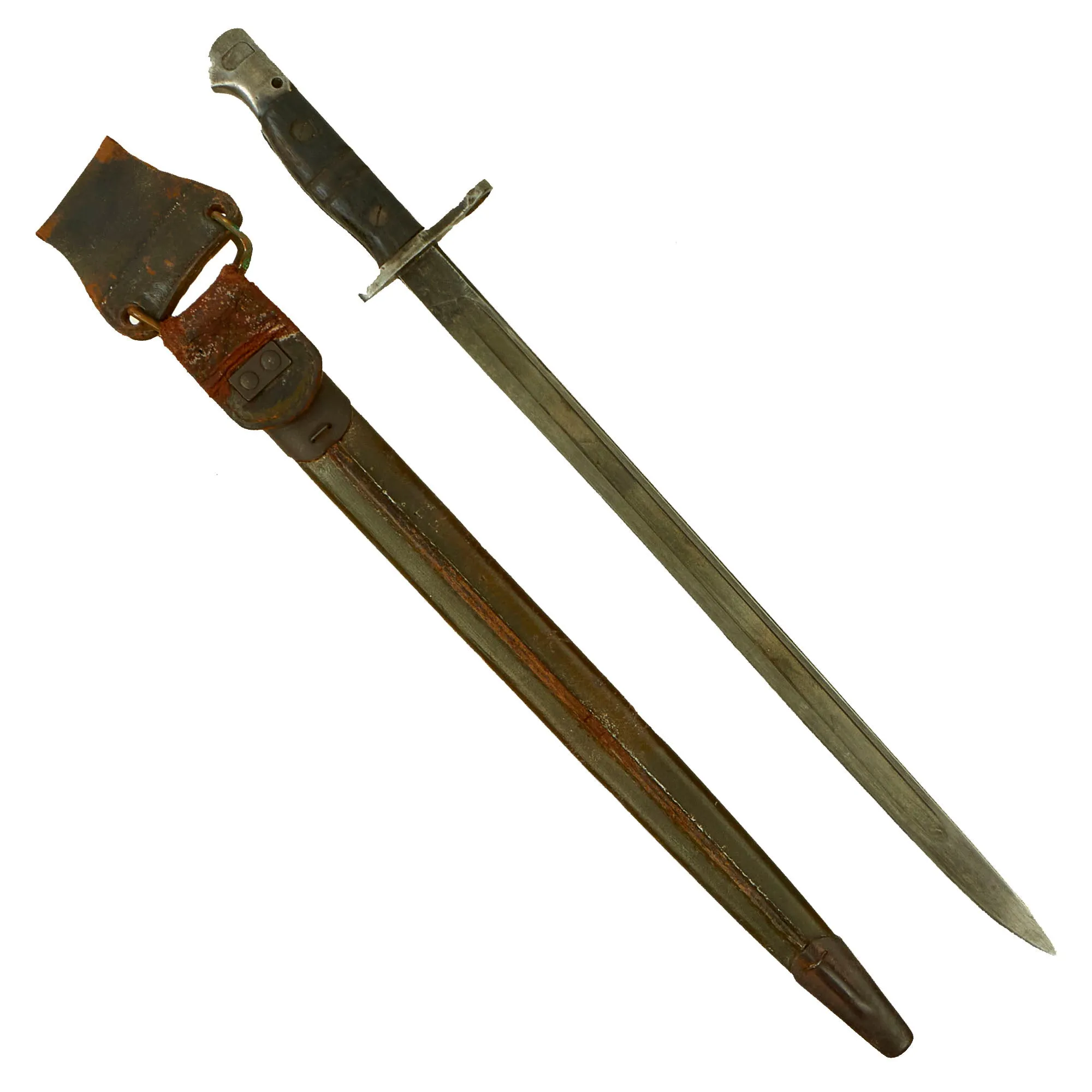 Original U.S. WWI M1917 Trench Gun Bayonet by Remington with First Pattern Scabbard & Belt Loop