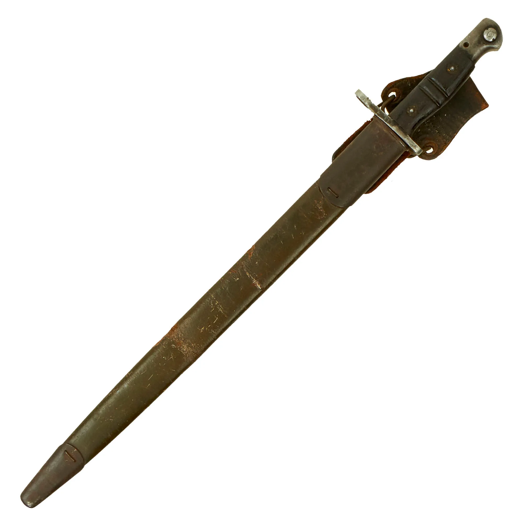 Original U.S. WWI M1917 Trench Gun Bayonet by Remington with First Pattern Scabbard & Belt Loop