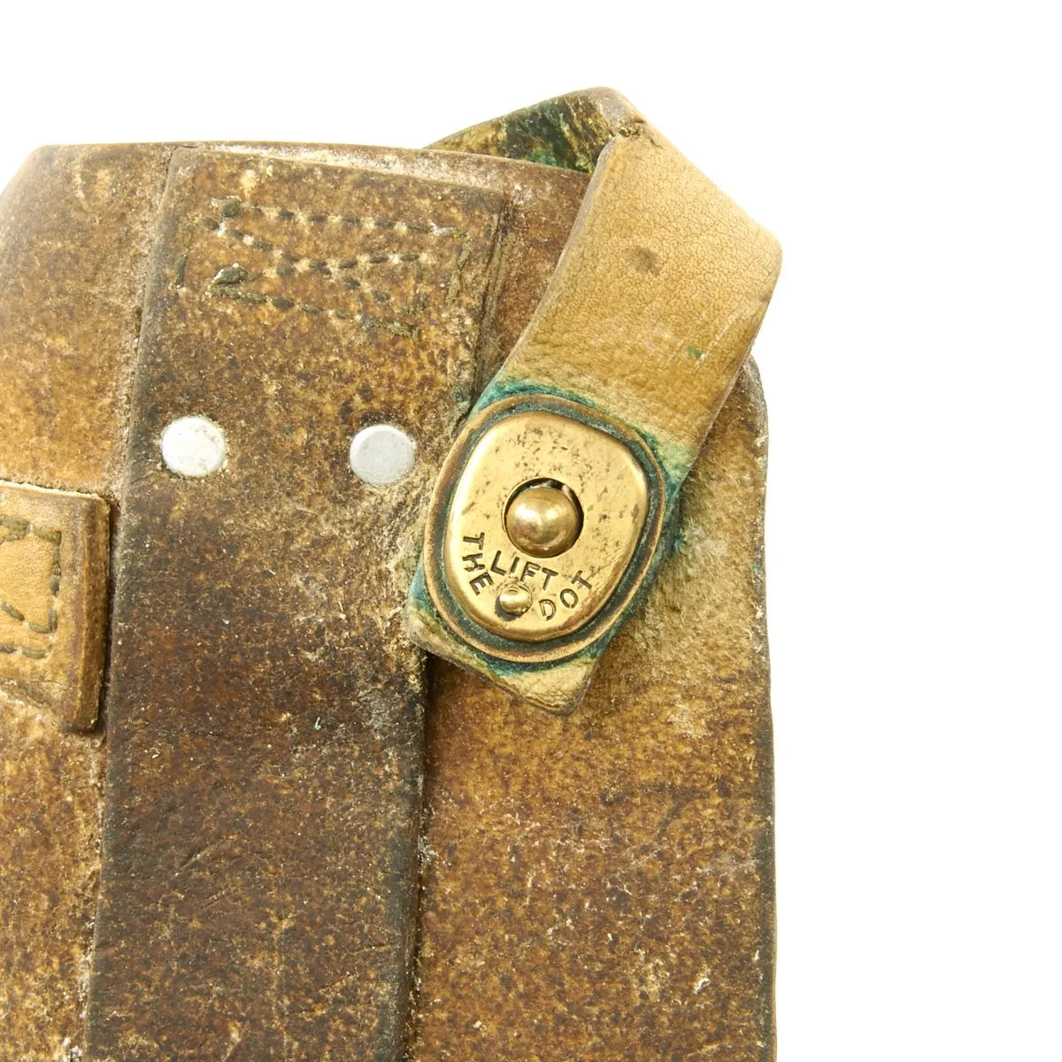 Original U.S. WWI Model 1918 Mark I Trench Knife by AU LION with Scabbard in Custom Leather Frog