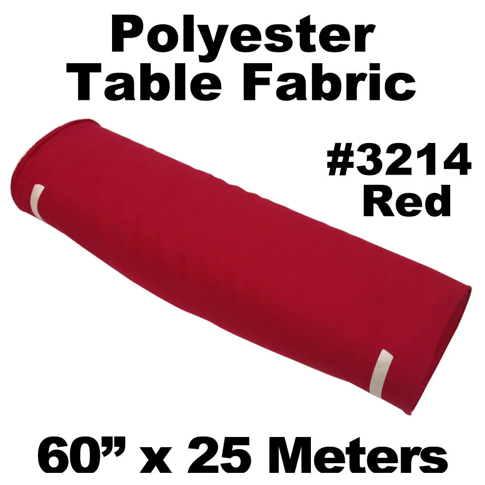 Polyester Table Fabric 60" Wide x 100 Meters Full Roll (Red)