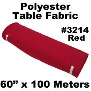 Polyester Table Fabric 60" Wide x 100 Meters Full Roll (Red)