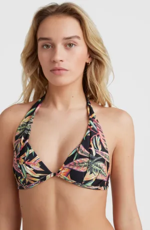 Sao Mix Mould Halter Bikini Top | Black Tropical Flower