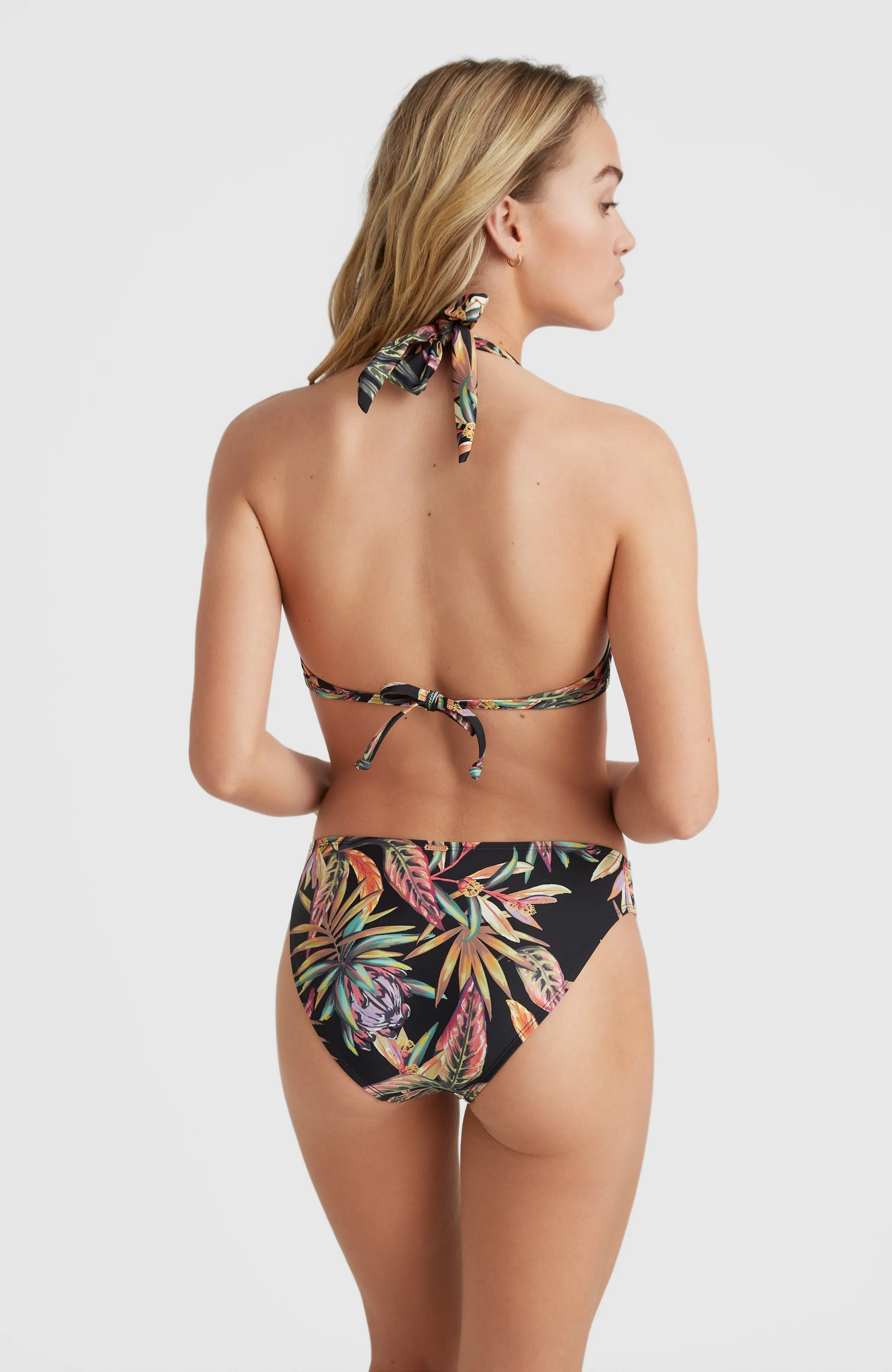 Sao Mix Mould Halter Bikini Top | Black Tropical Flower