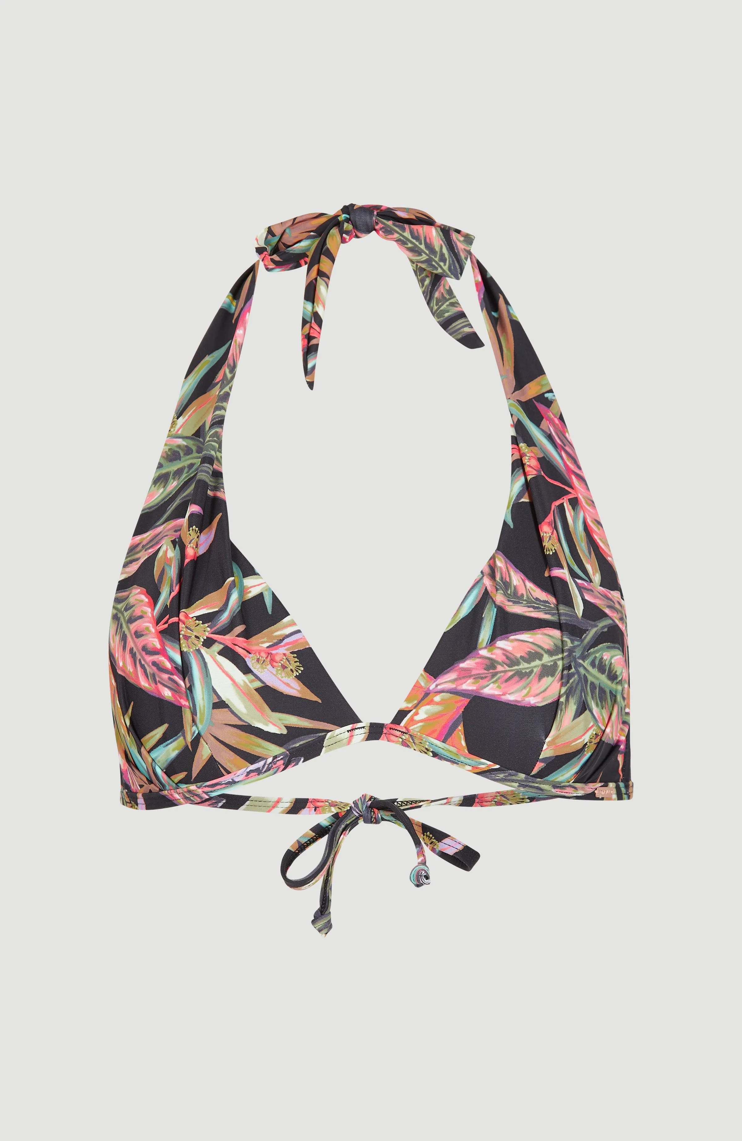 Sao Mix Mould Halter Bikini Top | Black Tropical Flower