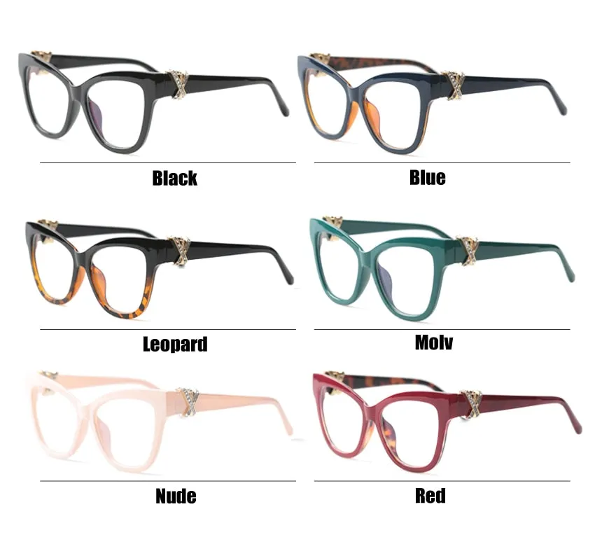 Soolala Women's Full Rim Polycarbonate Cat Eye Reading Glasses 1770