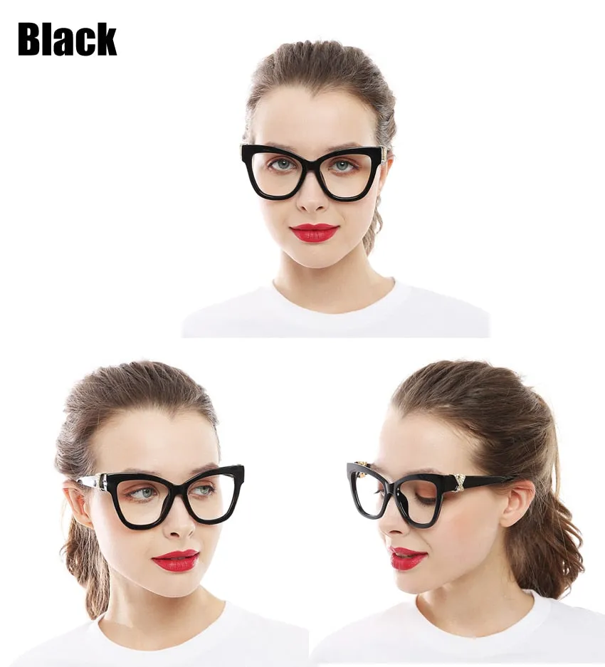 Soolala Women's Full Rim Polycarbonate Cat Eye Reading Glasses 1770