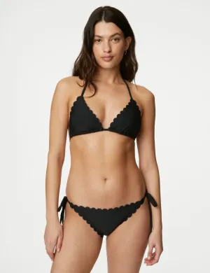 Tie Side Scallop Bikini Bottoms