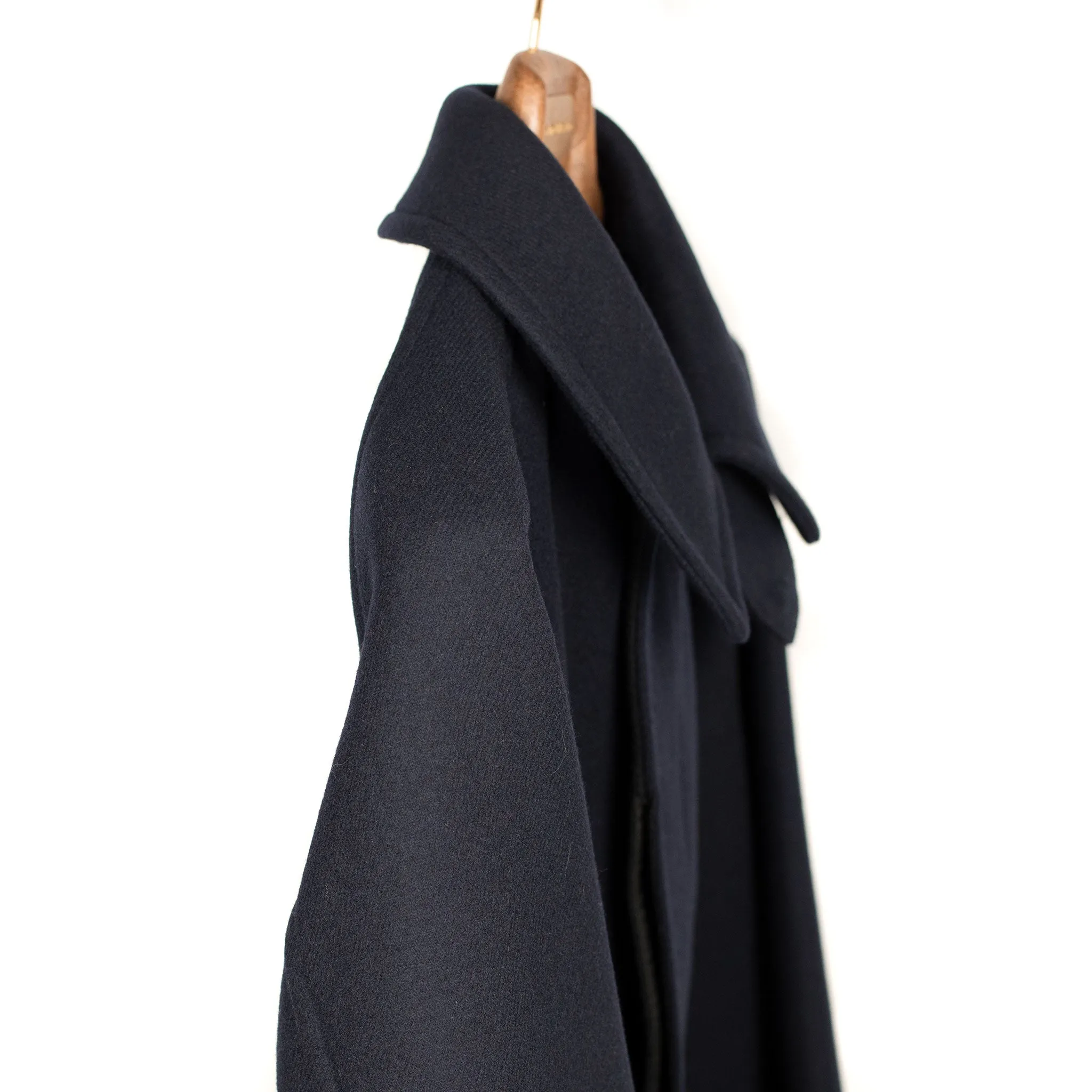 Traveler Coat in navy extra fine reverse cloth melton wool